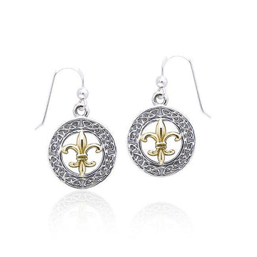 Celtic Knotwork Fleur De Lis Earrings MER113 - Jewelry
